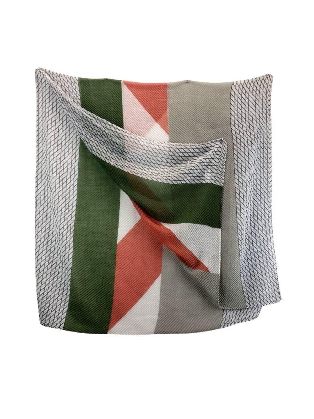 Geometric Scraf Spring Colors Rectangle 67x32 Caracol Gauzy ColorBlock SagePeach